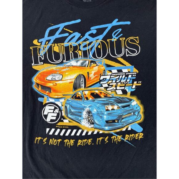 Fast and Furious Graphic Tee Mens 3XL Black Street Racing Movie Car Shirt Y2K - Picture 2 of 7